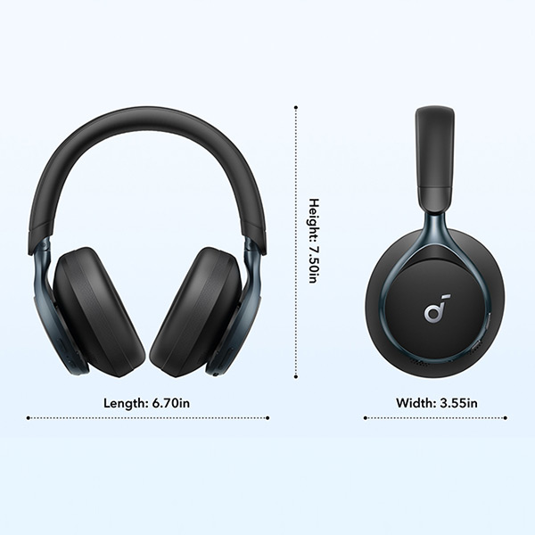 אוזניות קשת On-Ear דגם Anker Soundcore Space One A3035 בצבע שחור תמונה 8